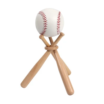 Мини бейзбол прилеп скоба бейзбол притежателя бейзбол голф тенис топка изложбена стойка сувенир топка дърво подкрепа притежателя нов - Изображение 2  
