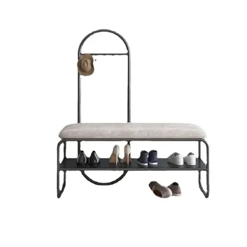 Минималистична пейка за съхранение на обувки с пейка Вертикален вход Шкафове за обувки Прахоустойчив инструмент Scarpiere Мебели за входна стая - Изображение 1  