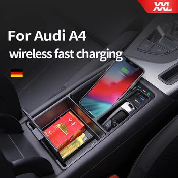 Мобилен телефон Безжично зарядно устройство за кола Вътрешна модификация за Audi A4 S4 B9 2019 2020 2021 Седан - Изображение 1  