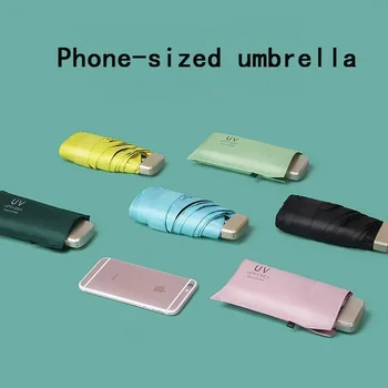 Мода малки мини преносими джобни винил защита UV и чадър чадър ултравиолетово слънце - Изображение 2  