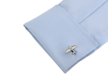 Мъжки подарък Копчета за ръкавели на самолета Новост Дизайн на въздухоплавателни средства Сребърен цвят Медни копчета за ръкавели Търговия на едро - Изображение 2  