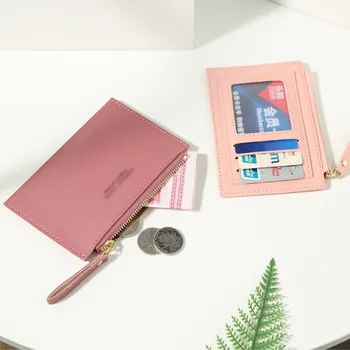 Нов портфейл карта чанта дамска чанта проста мода класически плътен цвят цип чантата женски Instagram експлозия - Изображение 1  