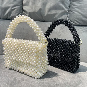 Нова мода перла формован тъкани дамска чанта реколта елегантен универсален флип чанти за жени 2024 персонализирани завършен продукт - Изображение 1  
