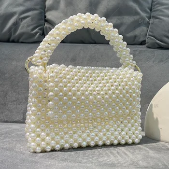 Нова мода перла формован тъкани дамска чанта реколта елегантен универсален флип чанти за жени 2024 персонализирани завършен продукт - Изображение 2  