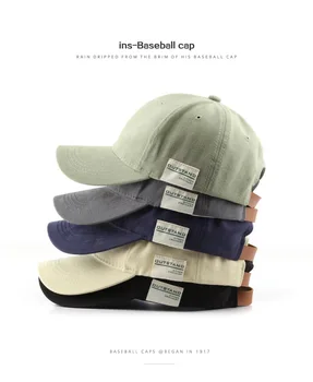 Нови мъжки и женски бейзболни шапки Регулируеми ежедневни памучни слънчеви шапки Унисекс плътен цвят козирка шапки шапка мъжки капачка женски 2023 - Изображение 1  