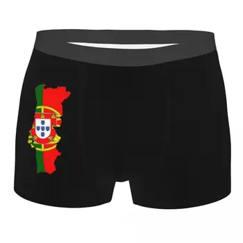Персонализирана карта на Португалия Флаг Бельо Мъже Стреч Боксерки Шорти Гащи Меки долни гащи за мъже - Изображение 1  