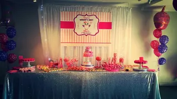персонализирана сова розова и бяла раирана полка точка Фон за рожден ден Високо качество Компютърен печат парти снимка фон - Изображение 2  