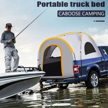 пикап къмпинг Tenk 5.5'-6' водоустойчив камион легло палатка Pu2000mm двоен слой за 2 човек преносим спален палатка - Изображение 2  