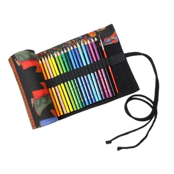 Платно торбички боя четка ролка цвят молив случай цветни художник притежателя съхранение - Изображение 1  