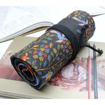 Платно торбички боя четка ролка цвят молив случай цветни художник притежателя съхранение - Изображение 2  