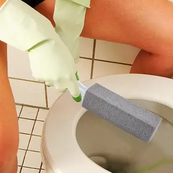 Почистване на тоалетни Камък Естествена пемза камък Измиване стик с дълга дръжка тоалетни четка пемза почистване камък баня джаджи - Изображение 2  