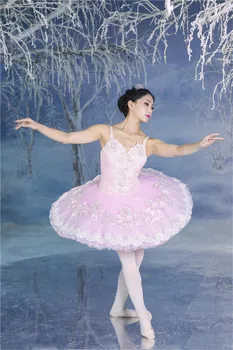Професионален висококачествен нов дизайн Costom цветове Налични деца момичета възрастни жени изпълнение износване класически розов балет Tutu - Изображение 2  