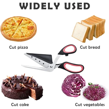 Професионални ножици за пица Разглобяеми остри ножици за пица от неръждаема стомана Лесно рязане на пица шпатула инструменти за нарязване - Изображение 2  