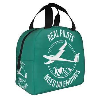 Реалните пилоти не се нуждаят от двигатели Извисяващи се изолирани чанти за обяд Охладител чанта самолет авиационен самолет изтребител преносим голяма пазарска кутия за обяд - Изображение 1  