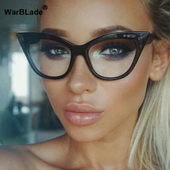 Реколта дамски очила котка око ясно очила рамка луксозна марка дизайн очила жени очила рамки оптични очила - Изображение 2  