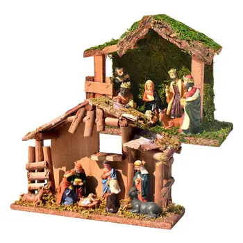 Ръчно рисувано семейство Раждането на статуята на Исус Религиозна Коледа Начало Декоративни - Изображение 1  