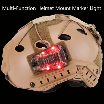  Светлина за идентификация на каската IR и видима LED каска Strobe Helmet Light за спорт на открито - Изображение 2  