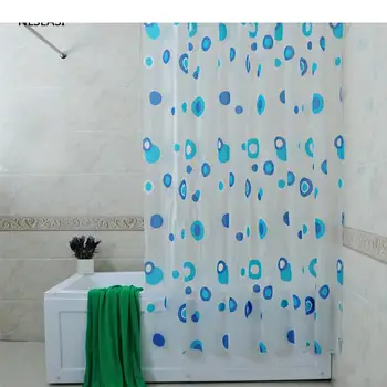 Сгъстяване 1бр Творчески петна Полупрозрачен PEVA водоустойчив душ завеса с куки къпане Начало Декор Аксесоари за баня - Изображение 1  