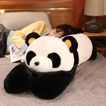 Сладка котка дълго хвърляне възглавница супер мека панда кукла спи на легло възглавница рожден ден подарък за момичета и деца - Изображение 2  