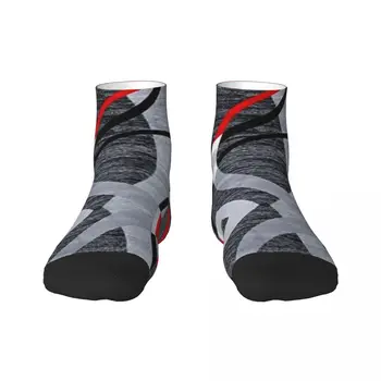 Сладък модерен абстрактен сив червен вихри чорапи жени мъже топло 3D печат геометричен модел баскетбол спортни чорапи - Изображение 1  