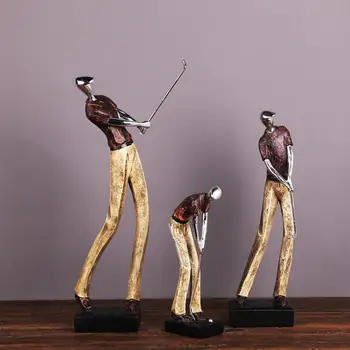 Смола човек голфър статуя скулптура за дома настолна кабинет декор - Изображение 1  