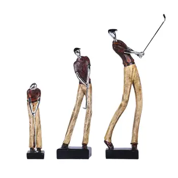 Смола човек голфър статуя скулптура за дома настолна кабинет декор - Изображение 2  