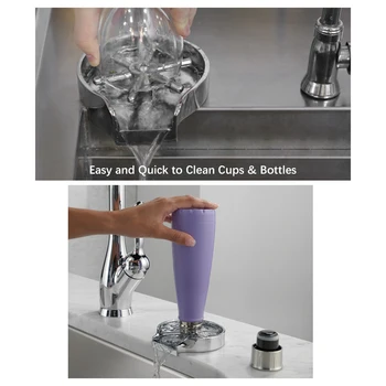 Стъклена изплакваща машина за кухненска мивка Бутилка за миене на чаши за мивка Бар за закрепване на стъкло Изплакване от неръждаема стомана Аксесоари за кухненска мивка - Изображение 2  