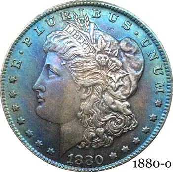 Съединени американски щати 1880 O Morgan Един долар US монета Liberty Cupronickel Silver Plated In God We Trust Copy Coin - Изображение 1  