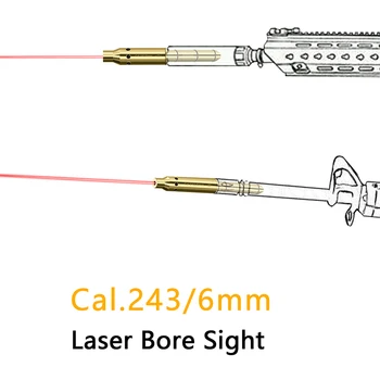 Тактически лазерен отвор Sight Cal.243 / 6mm калибър Red Dot лазерен мерник за снайпер пушка щурмова пушка Airsoft пистолет оръжие лов - Изображение 2  