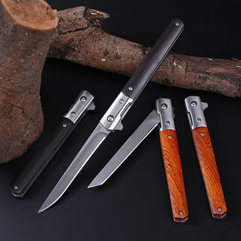 Тактически нож M390 стомана M390 сгъваем нож нож сандалово дърво абанос оцеляване ножове къмпинг лов нож нарязване плодов нож - Изображение 1  