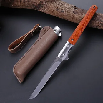 Тактически нож M390 стомана M390 сгъваем нож нож сандалово дърво абанос оцеляване ножове къмпинг лов нож нарязване плодов нож - Изображение 2  