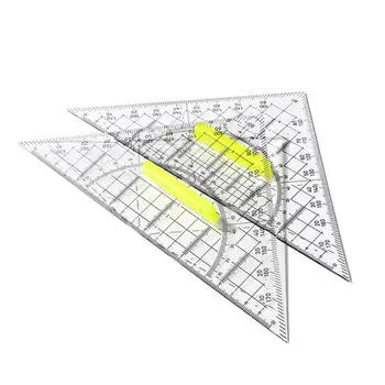 Триъгълна линийка за рисуване Инструменти за чертане на геометрия на триъгълника 22cm Математически транспортир училище владетел за пачуърк шиене рязане - Изображение 2  