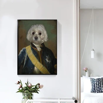 Тържествено куче платно живопис стена изкуство модерна живопис плакат прости снимки за декорация на хола - Изображение 2  