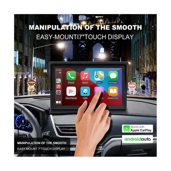 Универсален 7-инчов автомобилен радио мултимедиен видео плейър Безжичен Carplay и безжичен Android автоматичен сензорен екран Bluetooth - Изображение 1  
