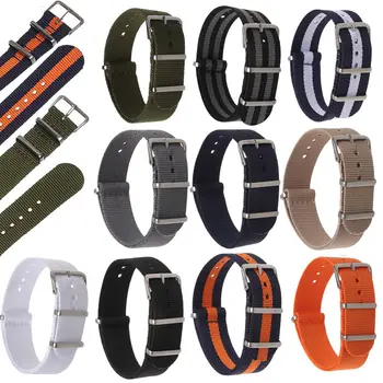 Универсална найлонова тъкане Loop Watch Strap Band Heavy Duty 18 20 22 mm - Изображение 1  