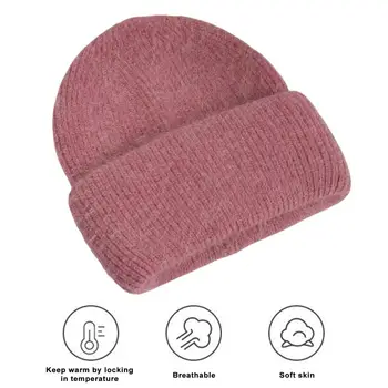 Универсални дамски шапки Супер мека заешка кожа Beanie Зимна топла шапка за жени Висока еластичност Устойчив на износване за времето - Изображение 1  