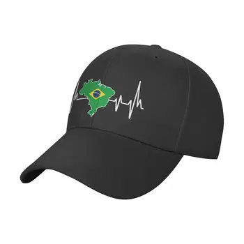Унисекс Дизайн на сърдечния ритъм Бразилско знаме Бразилска шапка за камион Възрастен бразилски горд регулируема бейзболна шапка Жени Мъже Защита от слънцето - Изображение 2  