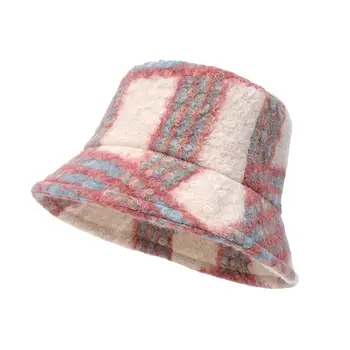 Унисекс кофа капачка стилен дамски зимен рибар шапка плюшени ветроупорен сгъваема кофа капачка за пътуване топ шапки - Изображение 2  