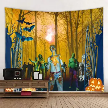 Хелоуин 3D печат лентиопитвайки смешно Правоъгълен домашен декор стена висящи Хелоуин парти стена висящи - Изображение 2  
