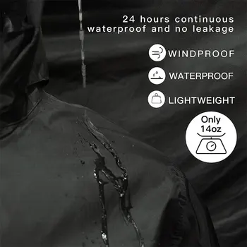 Черен дъждобран със светлоотразителни ленти Дъждовна работа водоустойчив дъждобран комплект мотоциклет дъждобран риболов дъжд костюм наметало за мъже - Изображение 2  