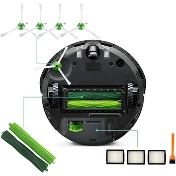 Четка за прахосмукачка зелена гума за Irobot Roomba I6+ I7 I7+ I8 I8 I8 + J7 / Plus E5 E6 E7 I, E & J Серия аксесоар - Изображение 2  